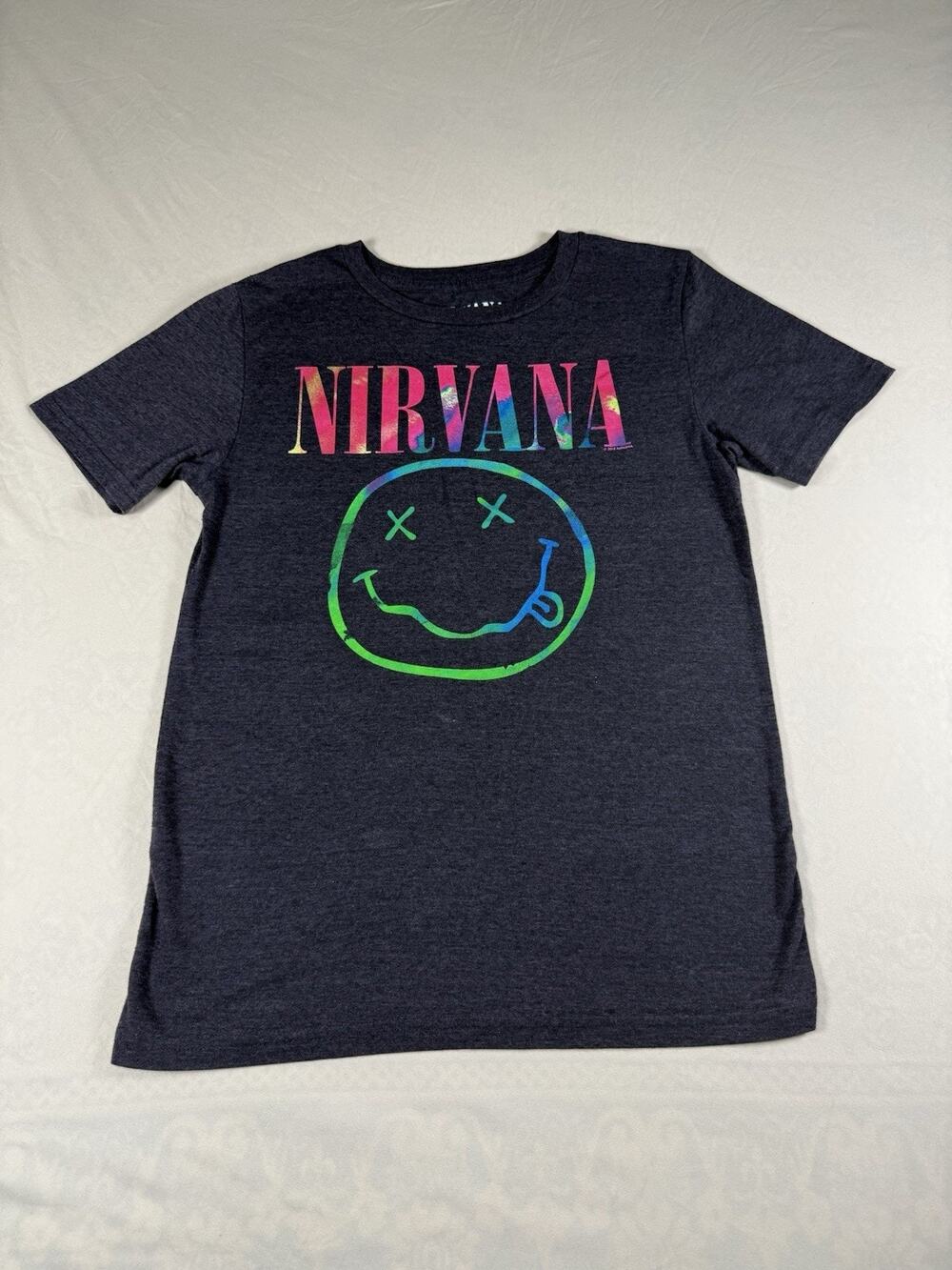 Unisex Dark Gray Nirvana T Shirt Size XS